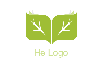 leaves with book icon