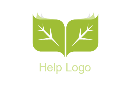 leaves with book icon