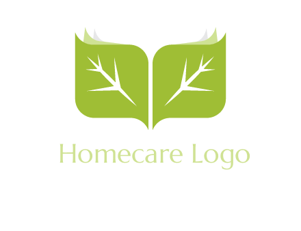 leaves with book icon