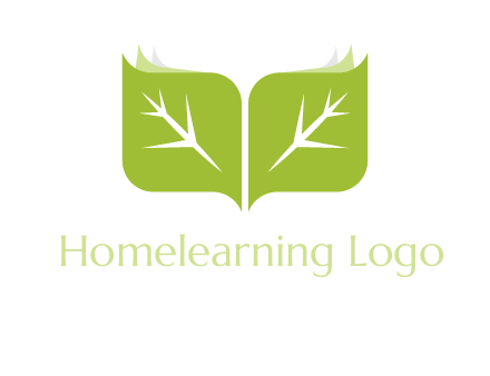 leaves with book icon