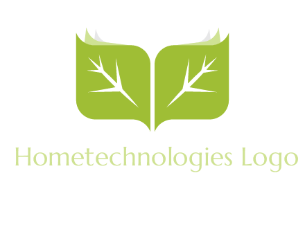 leaves with book icon
