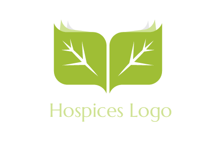 leaves with book icon