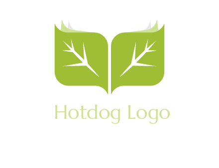 leaves with book icon