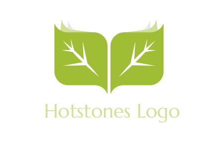 leaves with book icon