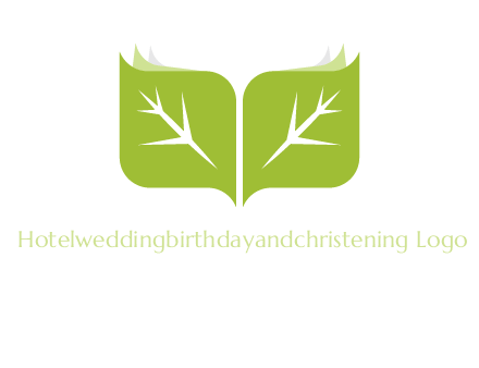 leaves with book icon