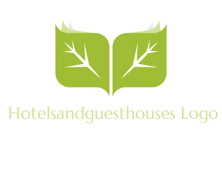 leaves with book icon