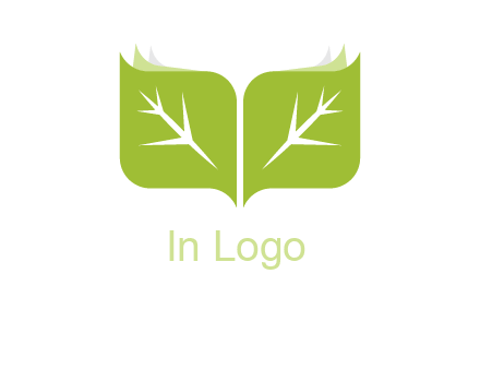leaves with book icon
