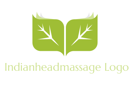 leaves with book icon