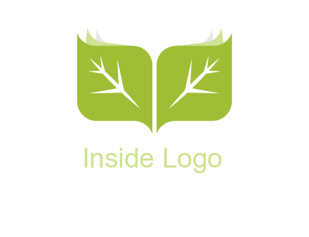 leaves with book icon
