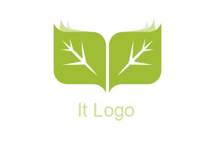 leaves with book icon