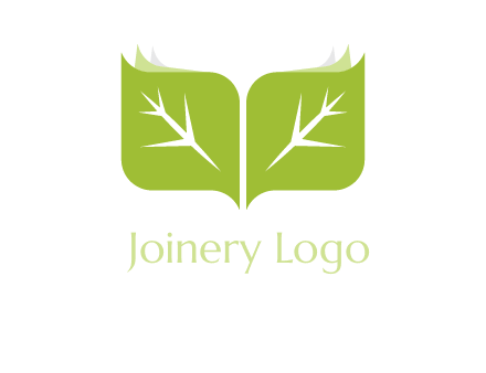 leaves with book icon