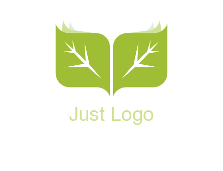 leaves with book icon