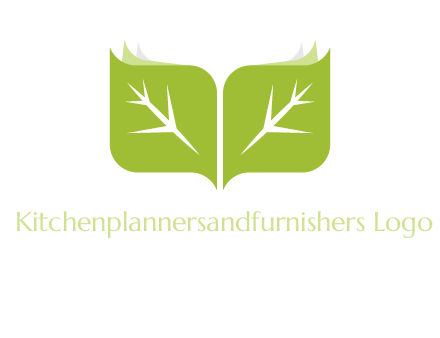 leaves with book icon
