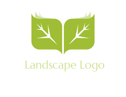leaves with book icon