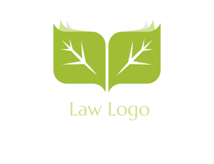 leaves with book icon