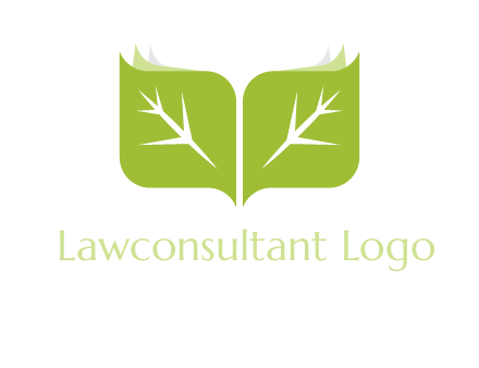 leaves with book icon