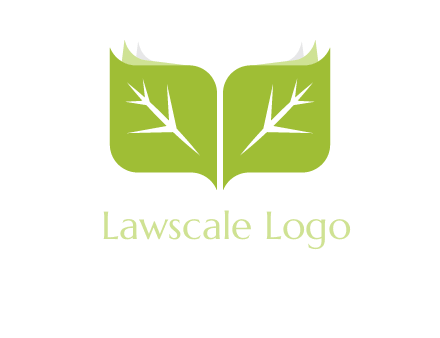 leaves with book icon
