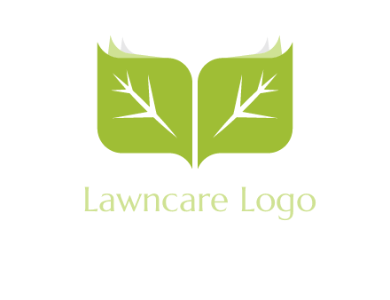 leaves with book icon