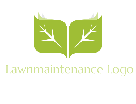leaves with book icon