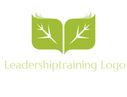 leaves with book icon