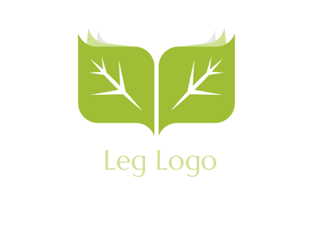 leaves with book icon
