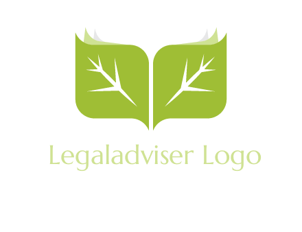 leaves with book icon