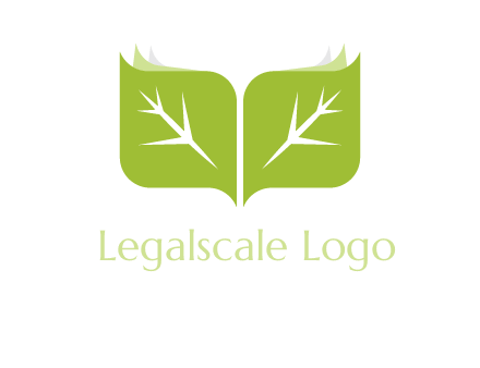 leaves with book icon