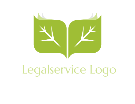 leaves with book icon