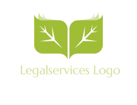 leaves with book icon