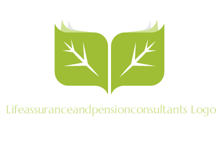 leaves with book icon