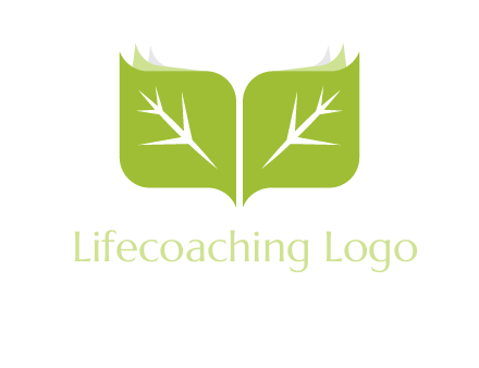 leaves with book icon