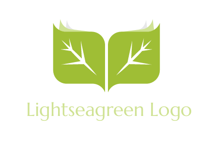 leaves with book icon