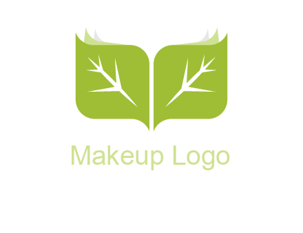 leaves with book icon