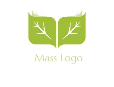 leaves with book icon