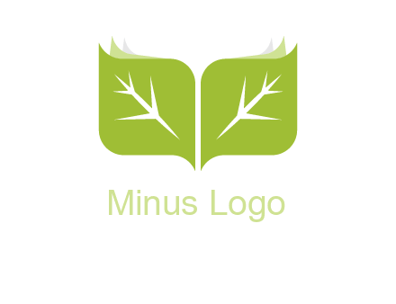 leaves with book icon
