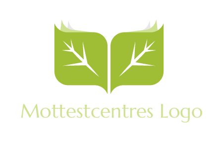 leaves with book icon