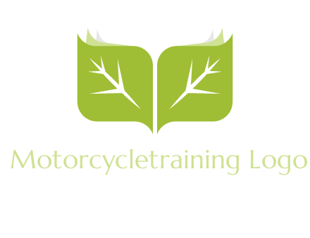leaves with book icon