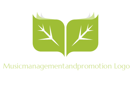 leaves with book icon