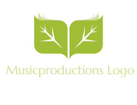 leaves with book icon