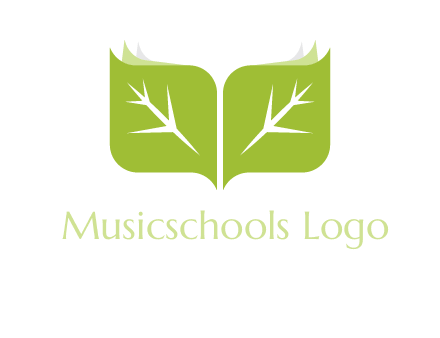 leaves with book icon