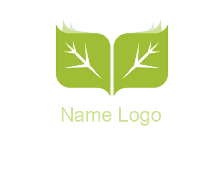 leaves with book icon
