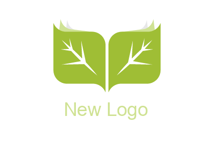 leaves with book icon