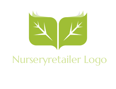 leaves with book icon