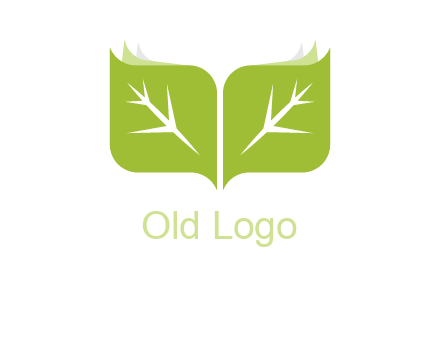 leaves with book icon