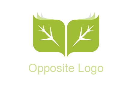 leaves with book icon