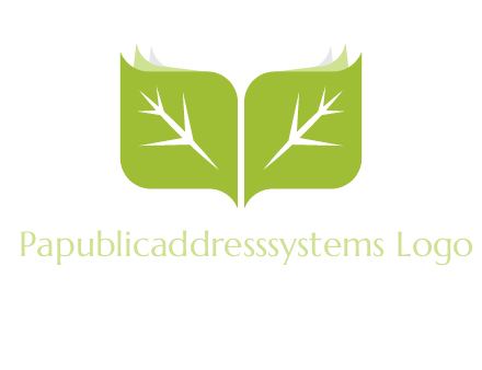 leaves with book icon