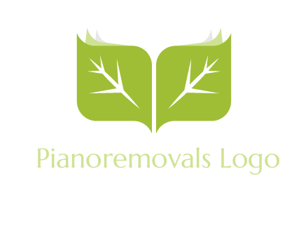 leaves with book icon