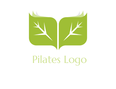 leaves with book icon