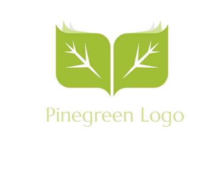leaves with book icon