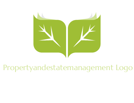 leaves with book icon